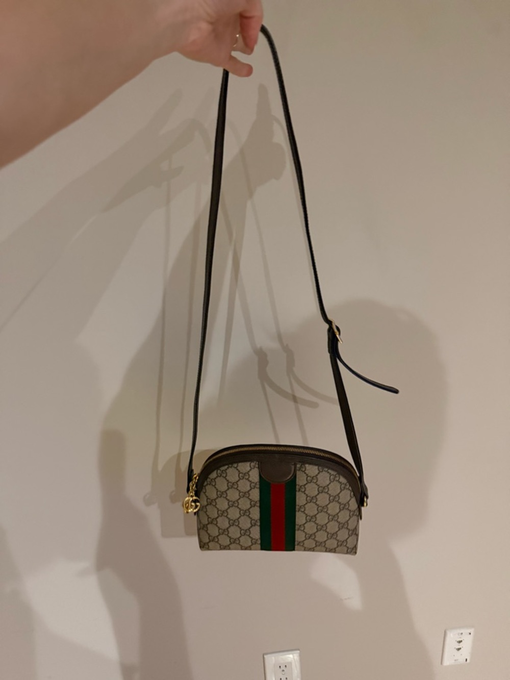 Gucci GG Supreme Crossbody with Green and Red Web Stripe - Picture 15 of 16